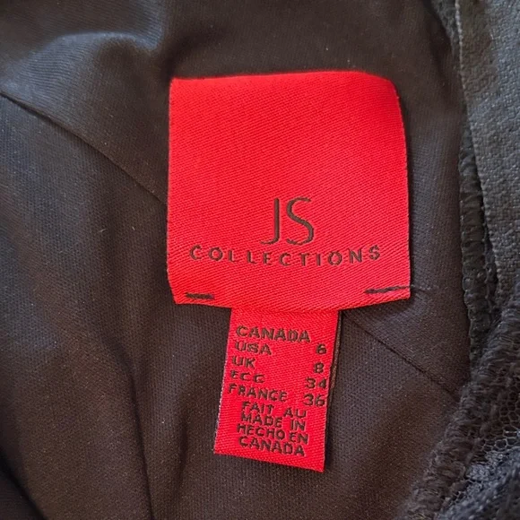 JS Collections Black Ruffled Lace V-Neck top. - Picture 4 of 4